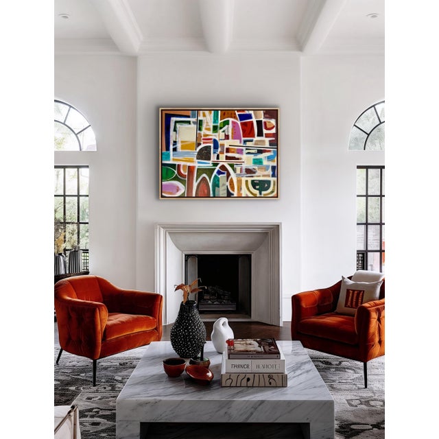 This original abstract painting by Pamela Harmon is colorful,textured,and can be hung in any direction.