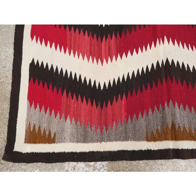 Textile Galerie Shabab Collection Tribal Mid-20th Century Handmade American Flatweave Navajo Square Accent Rug For Sale - Image 7 of 10