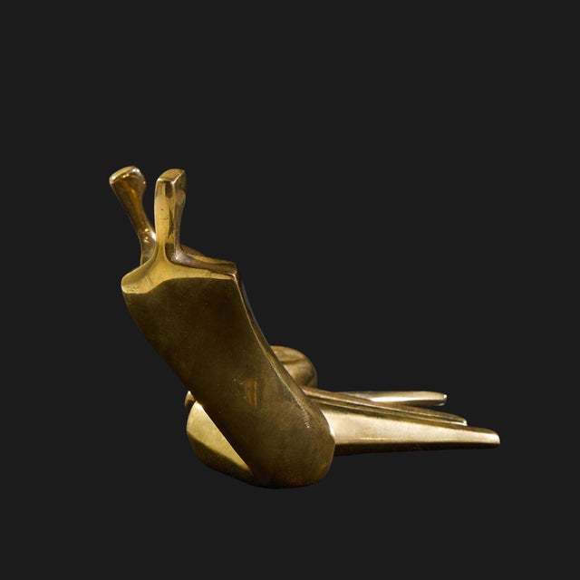 Itzik Benshalom Israeli Gilt Bronze Seated Couple Sculpture For Sale In Chicago - Image 6 of 8