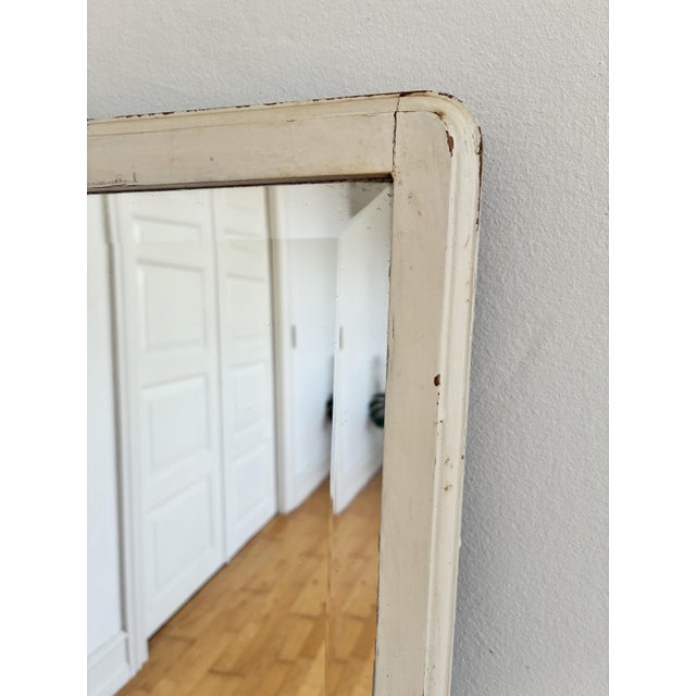 Antique White Large Antique European Full-Length Floor Mirror, Early 20th Century For Sale - Image 8 of 11