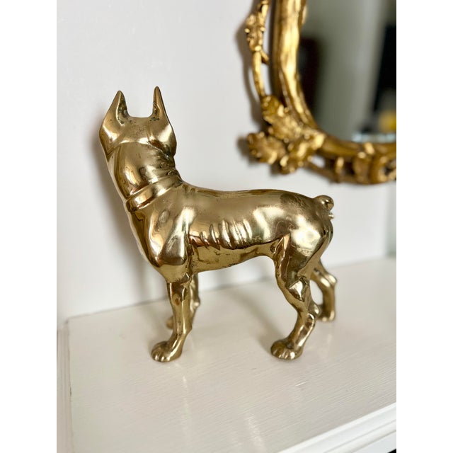 Vintage Solid Brass Boston Terrier For Sale - Image 4 of 6