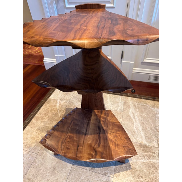 Custom Jesse Fisher Walnut Pool Cue Rack - Fine Woodworks Floor Standing Rack For Sale In San Francisco - Image 6 of 12