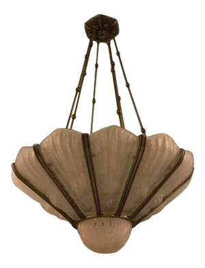 French Art Deco Chandelier by Hettier Vincent and Genet et Michon