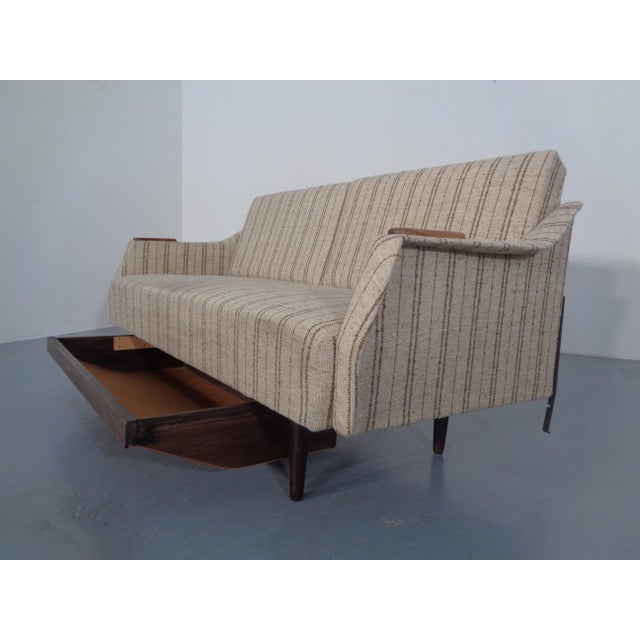 1950s Teak and Wool Daybed, Sweden, 1950s For Sale - Image 5 of 18