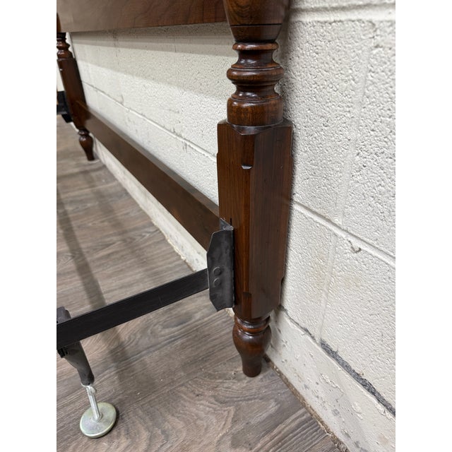 Vintage Full Size Ethan Allen Georgian Court Solid Cherry Four Poster Bed For Sale - Image 12 of 18