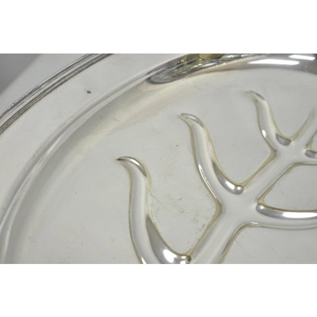 Mid 20th Century Vintage Crescent Regency Style Silver Plated Oval Cutlery Serving Platter Tray For Sale - Image 5 of 12