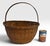 Large Antique American Split Hickory Gathering Basket With Bentwood Handle For Sale In Portland, ME - Image 6 of 6