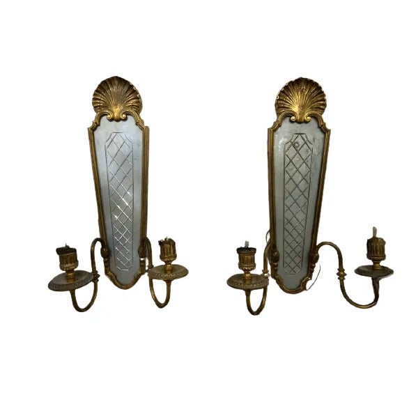 Metal 1900's Caldwell Mirror Sconces - Pair For Sale - Image 7 of 7