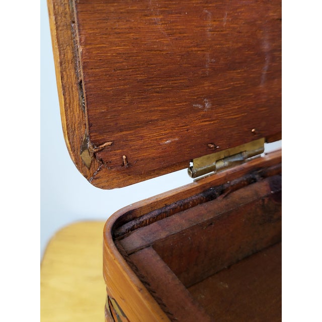 1980s Artisan Bamboo Brass Woven Storage Container For Sale - Image 9 of 12