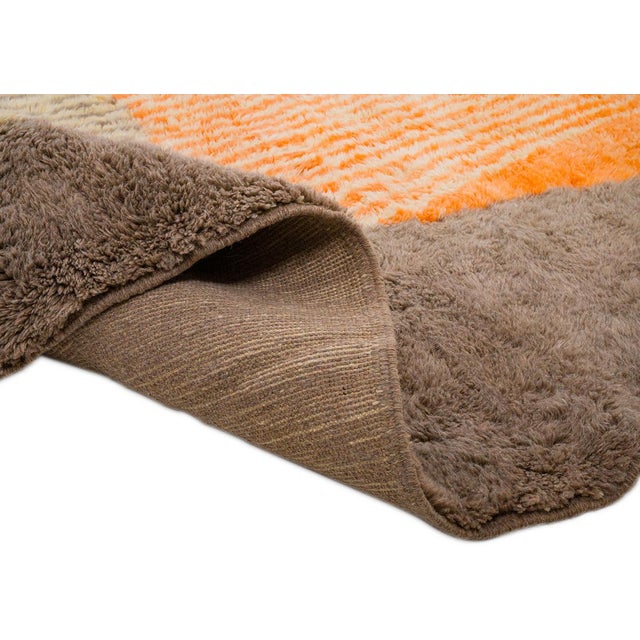 Geometric Hand-Knotted Wool Rug by Azele Studio For Sale - Image 6 of 9