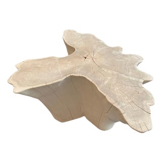 Andrianna Shamaris Amorphous Bleached Teak Wood Coffee Table For Sale