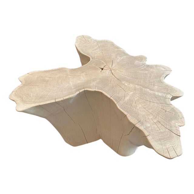 Andrianna Shamaris Amorphous Bleached Teak Wood Coffee Table For Sale