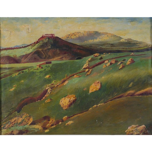 Early 20th Century Konstantinos Maleas Credited Acropolis Painting For Sale - Image 10 of 14