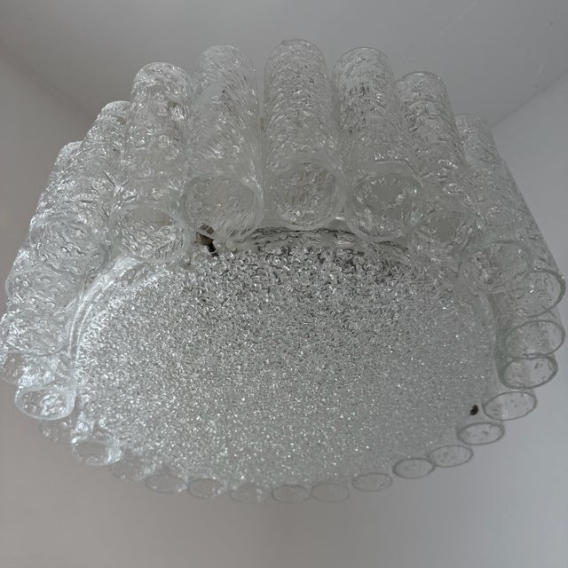 Vintage German Ice Glass Ceiling Lamp from Doria Leuchten, Germany, 1970s For Sale - Image 18 of 18