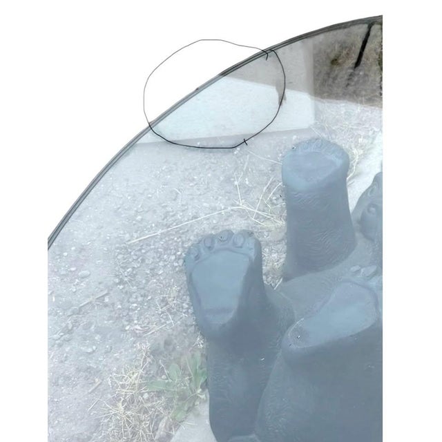 Cabin 1991 Lane Bear Coffee Table W/ Triple Waterfall Glass Top - Original For Sale - Image 3 of 4