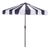Meze 9 Ft Crank Umbrella, Navy Cabana Stripe/Brown Pole For Sale