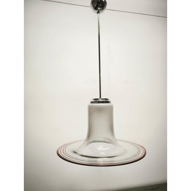 Murano Suspension with Red Stripes, 1970s For Sale - Image 13 of 14