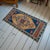 Vintage Turkish small rug from Oushak, 1960, featuring warm camel and blue tones and authentic village craftsmanship —...
