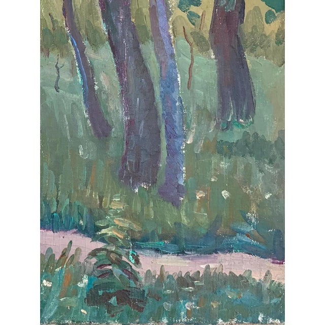 Vintage Impressionism Forest Oil Painting, Ukrainian Artist Sokolovsky, 1970s For Sale - Image 6 of 6
