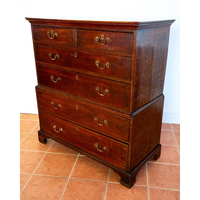 Georgian II Rustic Oak Chest on Chest of Drawers, 1750a For Sale - Image 18 of 18