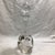 Silver and etched leaf decanter with 4 small ombré brandy or port glasses. These are beautiful glasses measurements are 3...