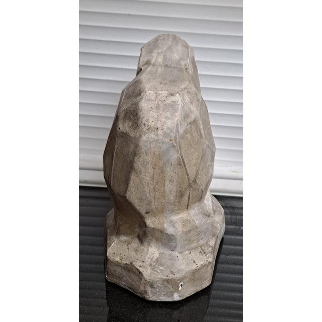 American Geometric Form Plaster Cat Sculpture For Sale - Image 3 of 7