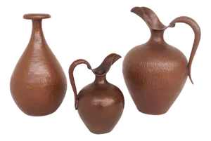 Italian Handmade Copper Jugs & Vase from Casagrande, Italy, 1950, Set of 3