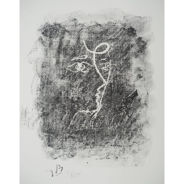 Georges Braque (1882-1963)Cubist profile in grayOriginal lithographSigned with the artist's stampNumbered / 230 copiesOn...