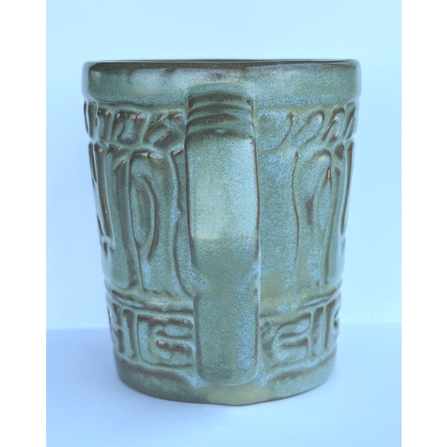 Ceramic Vintage Frankoma Prairie Green Aztec Mug 7cl For Sale - Image 7 of 9