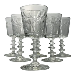 Vintage 1940’s Rock Sharpe Victoria Small Wine or Cordial Stemware- Set of 6