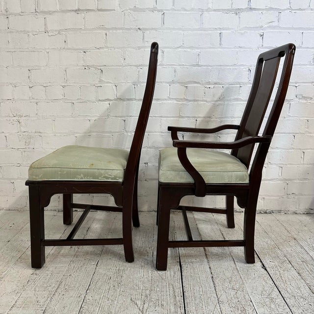 Mid 20th Century Set of 8 Chromecraft Asian Style Dining Chairs For Sale - Image 5 of 12