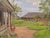 1950s Alfejs Bromults, Courtyard, 1954, Oil Painting on Board For Sale - Image 5 of 10