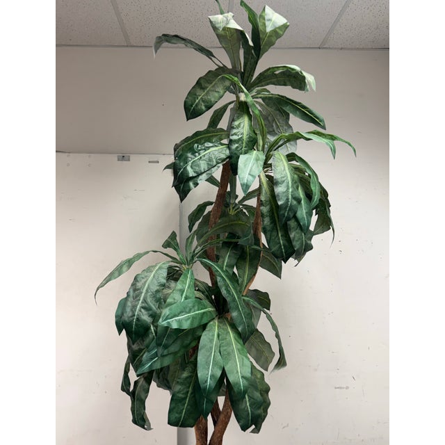 2010s Faux Bird Nest Palm + Black Tapered Planter For Sale - Image 5 of 12