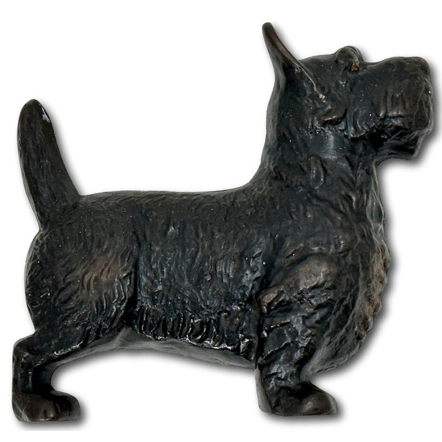 1930s Hard 2 Find Vintage 1930s "Wedge" Type Cast Iron Standing Scottish Terrier - Scottie Dog Doorstop by Spencer Guillford For Sale - Image 5 of 12