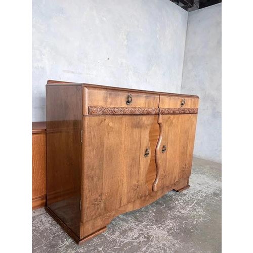 Art Deco Walnut Sideboard with Drinks Cabinet, 1930s For Sale - Image 10 of 11