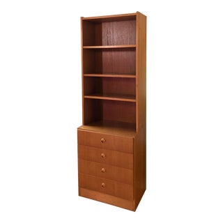 Vintage Danish Mid Century Modern Bookcase For Sale