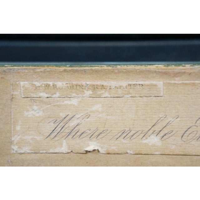 Antique Hw Robbins Where Noble Elms Abound Cows Farmhouse Road Etching 34" For Sale - Image 10 of 15