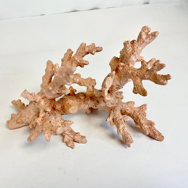 Hollywood Regency Mid-Century Coastal Boho Chic Faux Ocean Branch Coral Decorative Object For Sale - Image 3 of 12