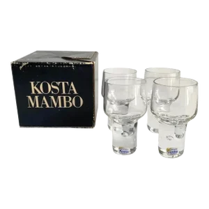 Kosta Boda Mambo Shot Cordial Liqueur Glasses Small Glass Desert Cocktail Drink Set of 4