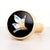Mid 20th Century Vintage 9k Yellow Gold & Enamel Butterfly Signet Style Ring For Sale - Image 5 of 12