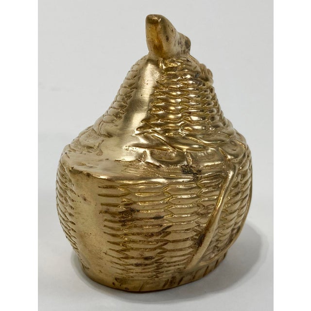 Metal Vintage Brass Chicken Hen Paper Weight For Sale - Image 7 of 7
