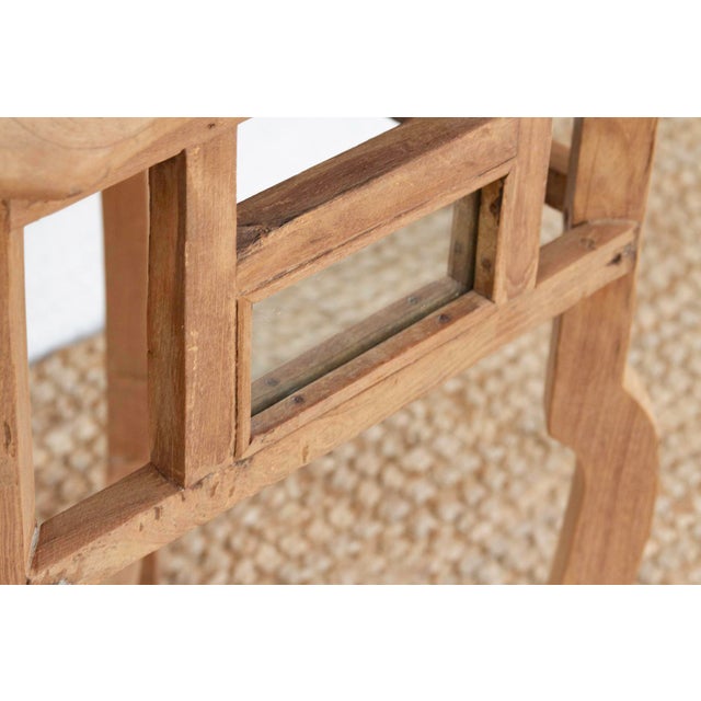 Wood Small Antique Teak Colonial Mirror Side Table For Sale - Image 7 of 9