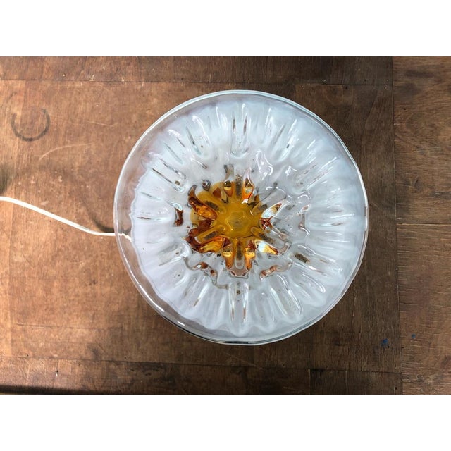 Metal Vintage Italian Table Lamp in Murano and Steel Glass, 1970s For Sale - Image 7 of 14