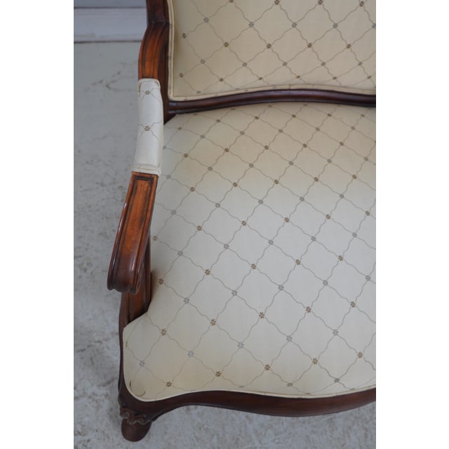 Thomasville Curved Queen Anne Style Chair & Ottoman For Sale In Philadelphia - Image 6 of 18