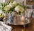Elegant vintage Leonard silverplate footed serving tray featuring exceptionally detailed floral, foliate, and scroll...