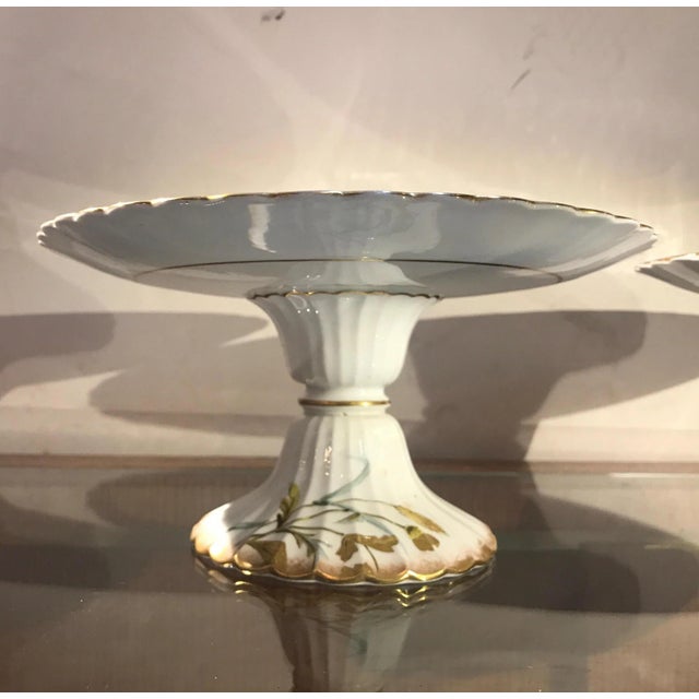 19th Century English Hand Painted Compotes a Pair Chairish