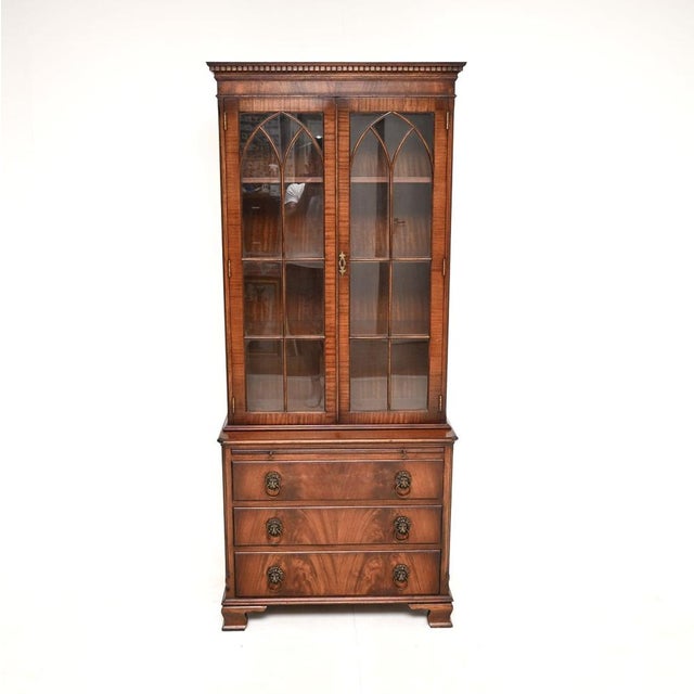 Antique Georgian Bookcase Cabinet, 1950 For Sale - Image 10 of 10