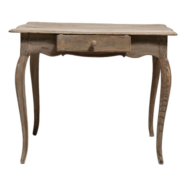 19th Century France Louis XV Antique White Oak Side Table For Sale
