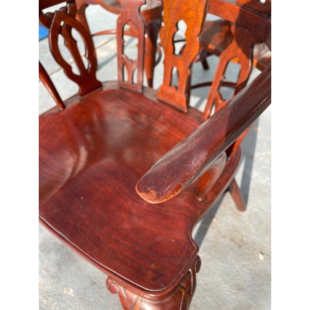 1980s Theodore & Alexander Set of 4 Carved Wood Dining Chairs – Original Condition For Sale - Image 5 of 10
