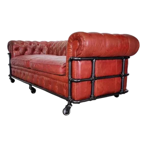 1980s British Industrial Chesterfield Tufted Leather Sofa